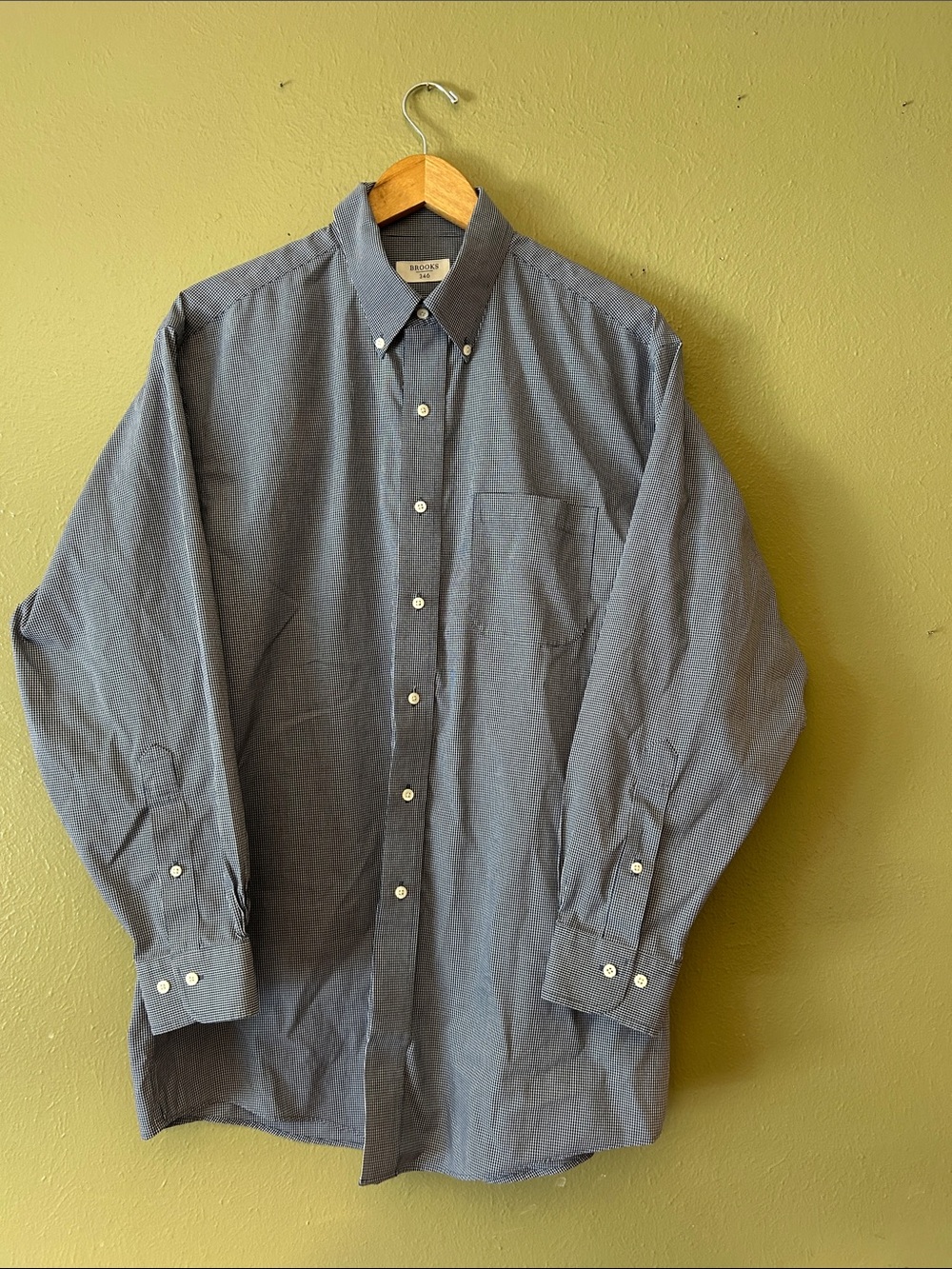 Brooks 346 Gray Button-Down Oxford Shirt